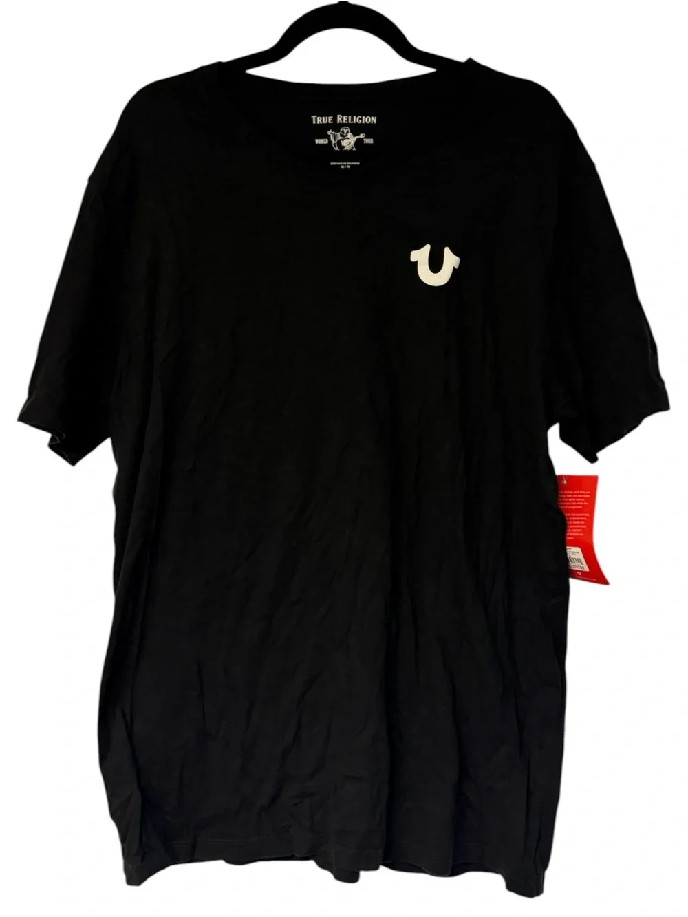 NWT True Religion World Tour Black Horseshoe Logo T-Shirt Men’s XL Cotton Tee